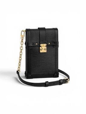 LOUIS VUITTON ‘Pochette Trunk Verticale Bag’ in Black Epi Leather